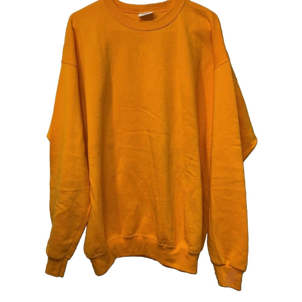 Santee Vintage Sweatshirt Men XL Orange Blank Heavyweight Pullover Made In USA